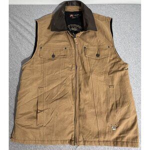 Kakadu Vest Mens Medium Brown Canvas Workwear Utility Boxing Kangaroo C11MVO3